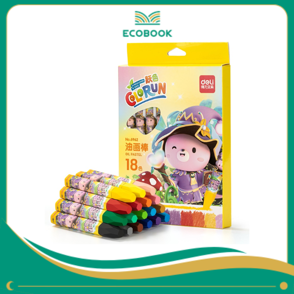 6962_Bút sáp dầu_18 màu_Màu lẫn
